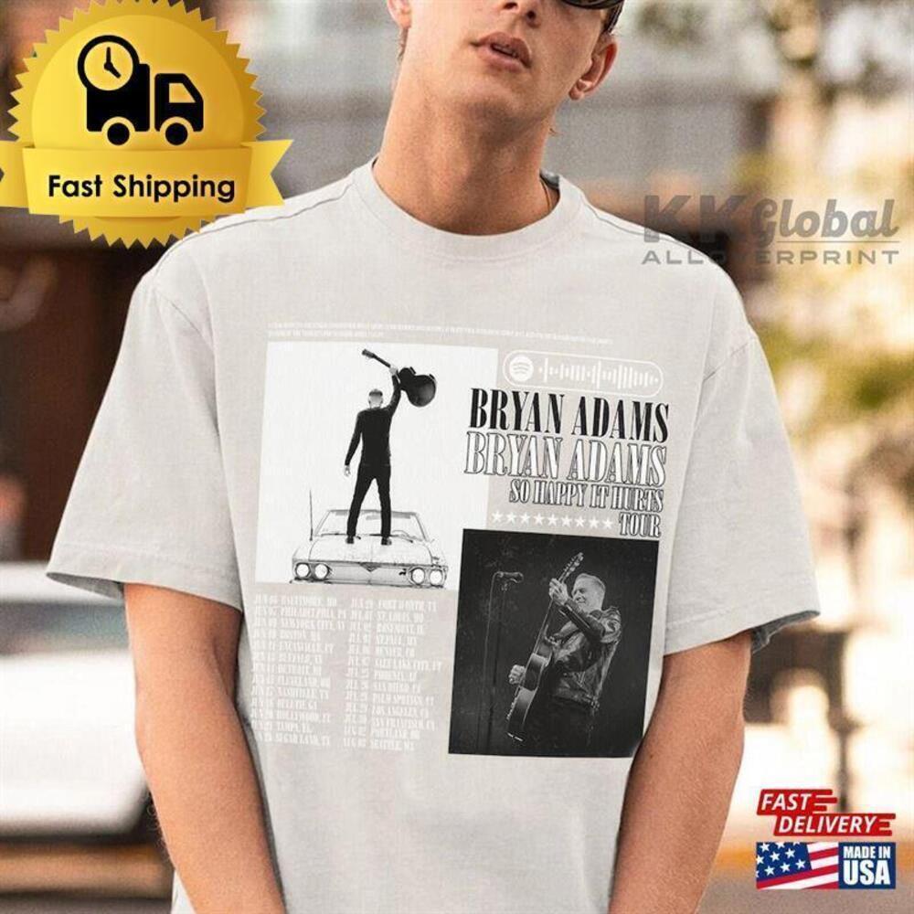 Bryan Adams So Happy It Hurts Tour Fan Graphic T-Shirt